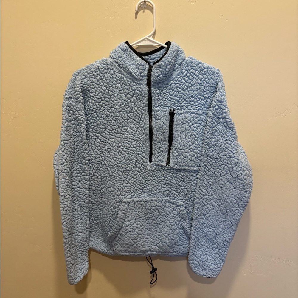 Blue fluffy sweater